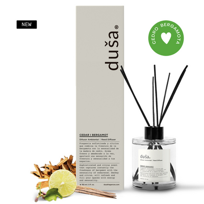 Cedro I Bergamota - Difusor de Varillas  | Difusor Ambiental Para el Hogar y la Oficina | Difusor de Aromas y Ambientadores - 150 ml