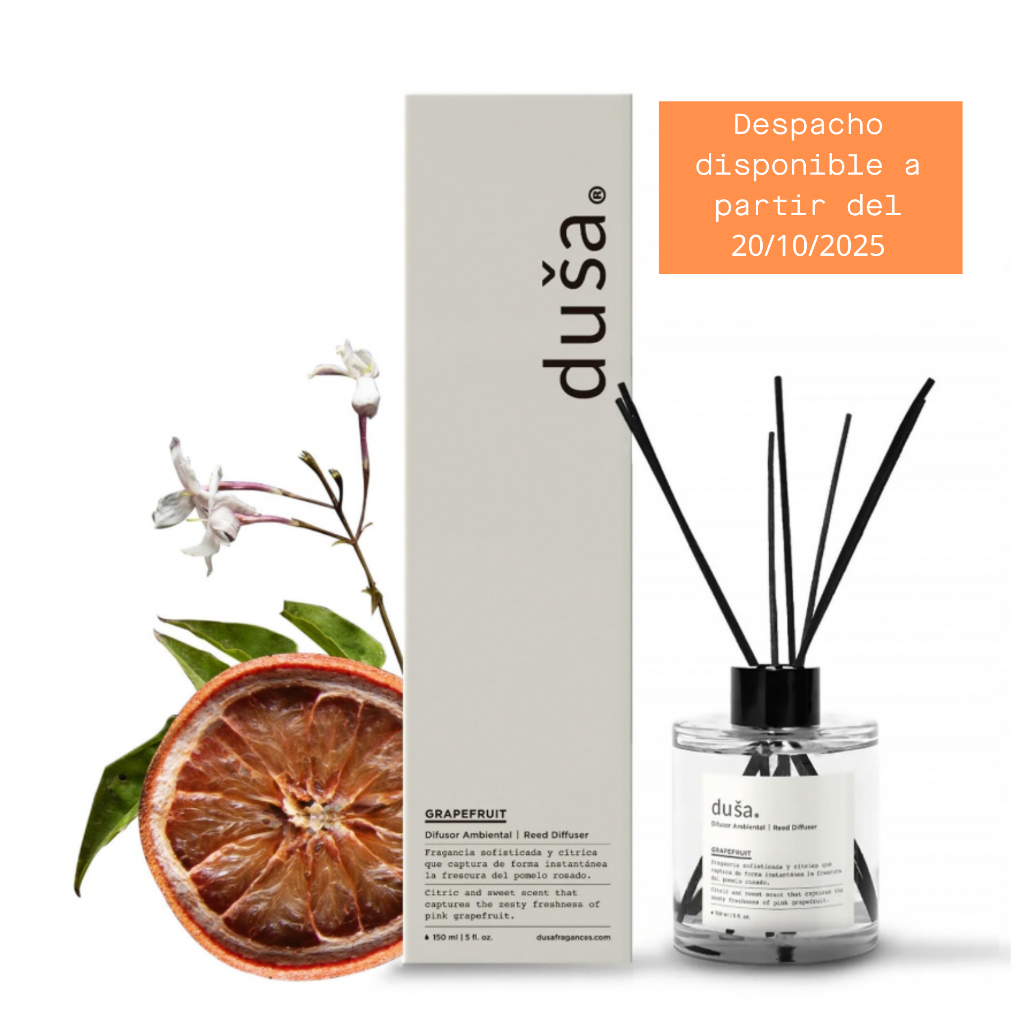 Grapefruit - Difusor de Varillas  | Difusor Ambiental Para el Hogar y la Oficina | Difusor de Aromas y Ambientadores - 150 ml
